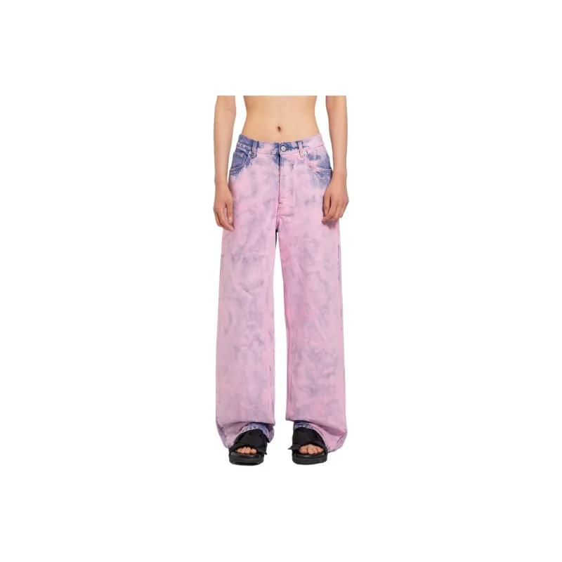 DRIES VAN NOTEN Dyed Vintage Effect Wide Leg Jeans-0