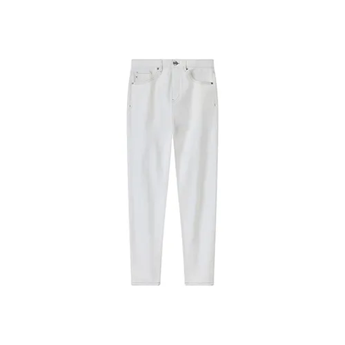 Jiumuwang Men's Pants Expert Denim Jeans Men's White