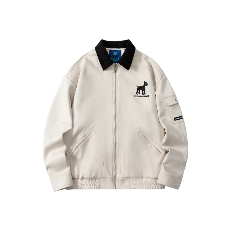 Suamoment Men's Spring Vintage Casual Couple Coat Unisex-2