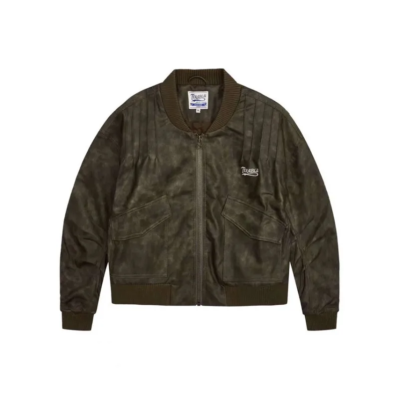 TEKABLU Leather Jacket Unisex Graphite Green-0