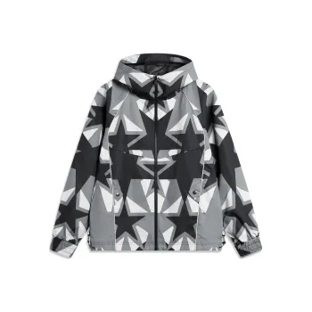 LiNing Trench Coat Men's Black Gray All Over Print