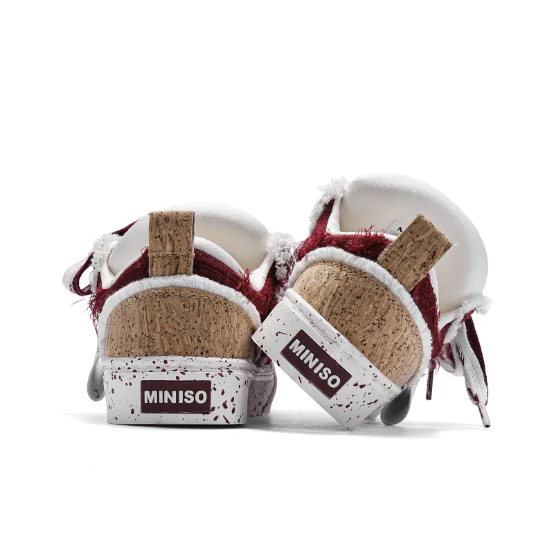 MINISO Skateboard Shoes Unisex Burgundy-5