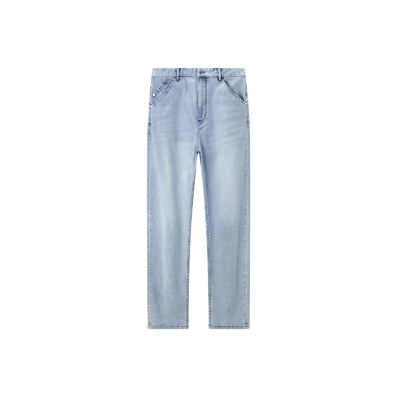 Jiumuwang Men's Pants Expert Comfort Jeans Men's Light Blue-0