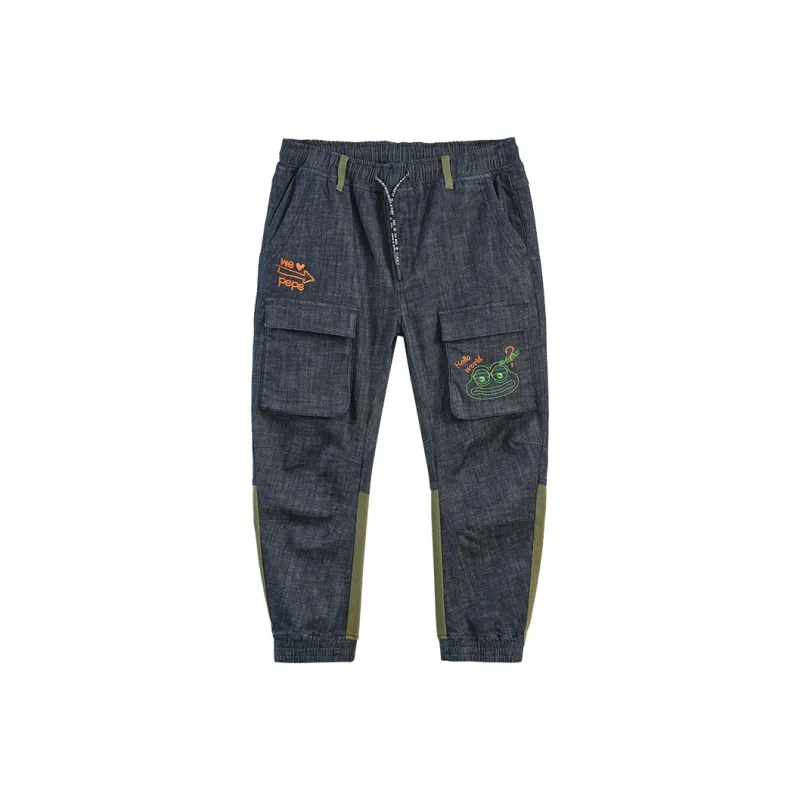 ONIARAI x Pepe The Frog Cargo Pants Jeans Unisex Navy Blue-0