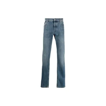 Alexander McQueen Low Rise Logo Embroidered Jeans