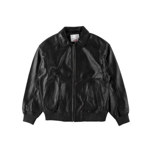 Supreme Studded Arc Logo Leather Jacket