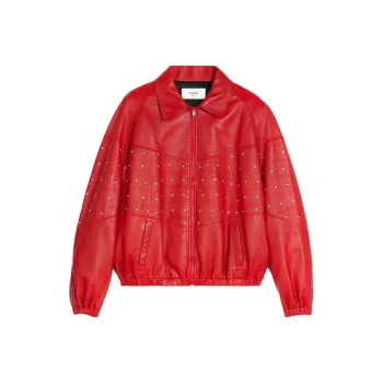 CELINE SS23 Leather Jackets Coats Men's Red