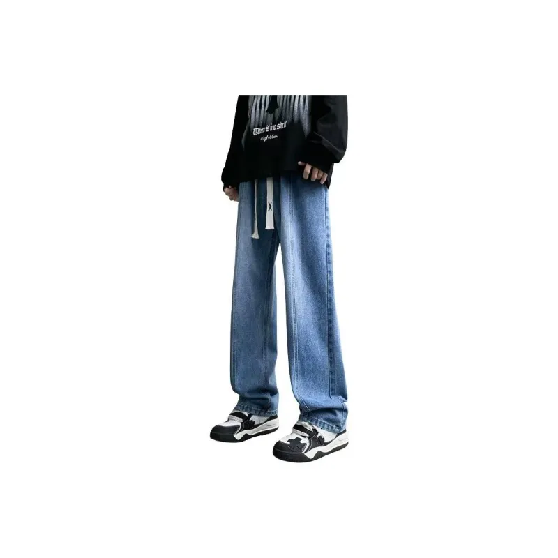 NOME Luxury Streetwear Vintage Lace Up Straight Fit Wide Leg Pants Unisex-5