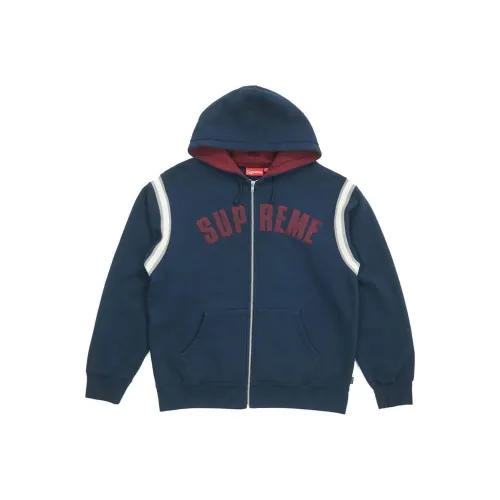 Supreme Jet Sleeve Zip Up Hooded Sweatshirt