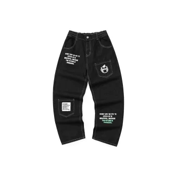 GENANX Straight Jeans Unisex Black