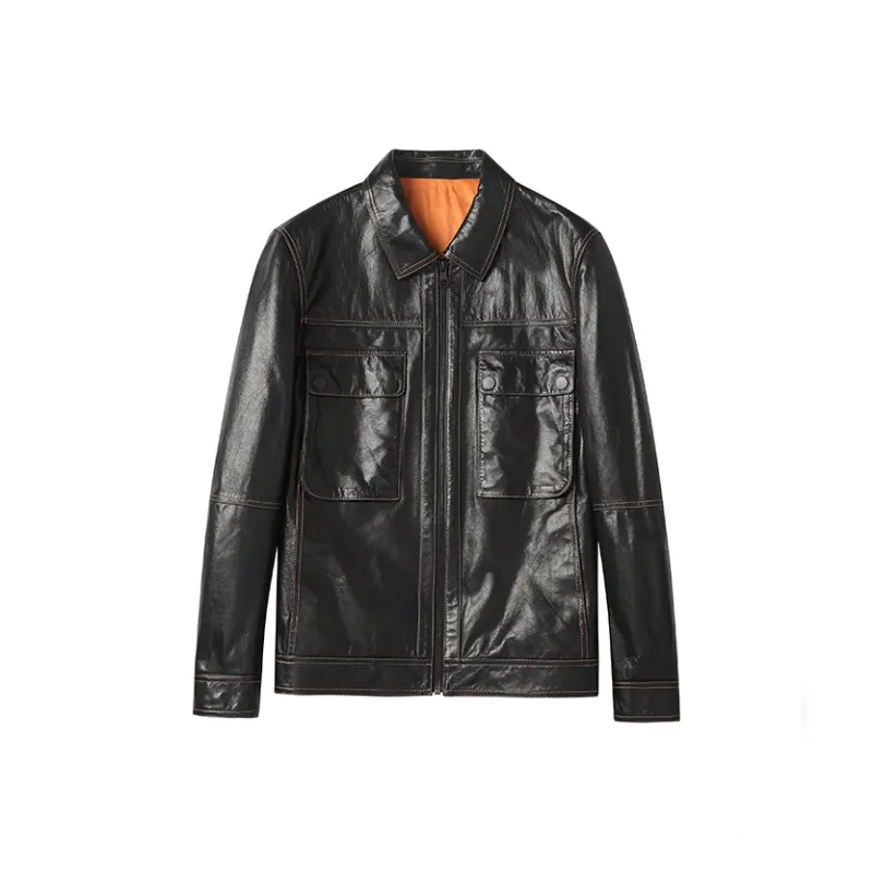 SINBOS Leather Jackets Men Black-0