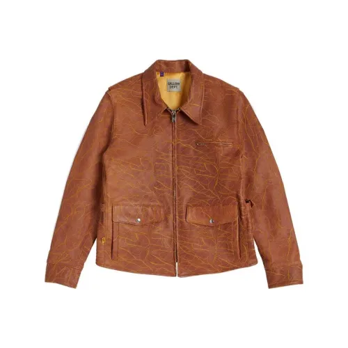 Gallery Dept. Leather Jacket Unisex Brown Red