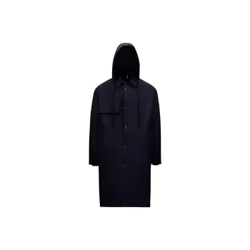 Moncler Trench Coats Men Marine Blue