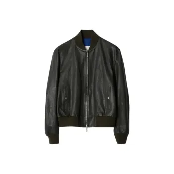 Burberry Zipped Leather Bomber Jacket