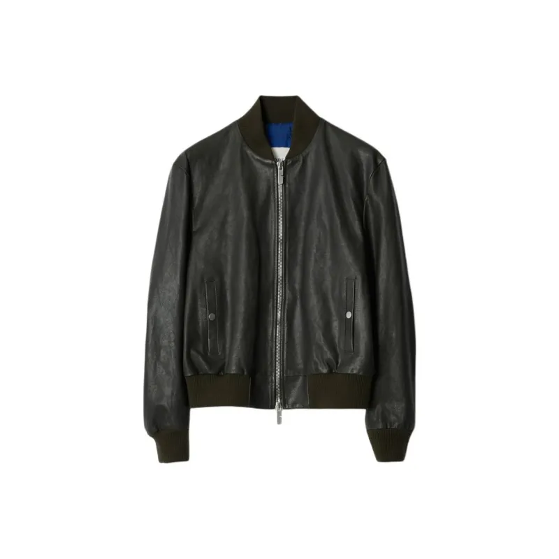 Burberry Zipped Leather Bomber Jacket-0