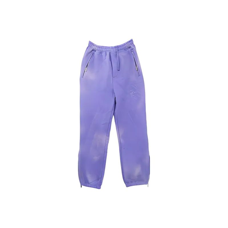 WE11DONE Iridescent Logo Hand Bleached Zip Lounge Pants-0