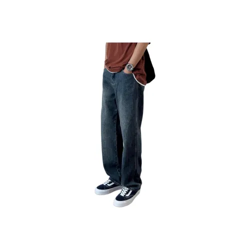 DUATOGE Jeans Men's Vintage Blue 