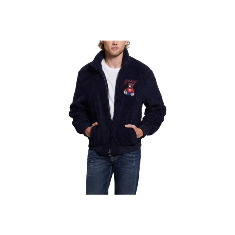 GUESS Bear Sherpa Jacket Jackets Coats Men's Blue-0
