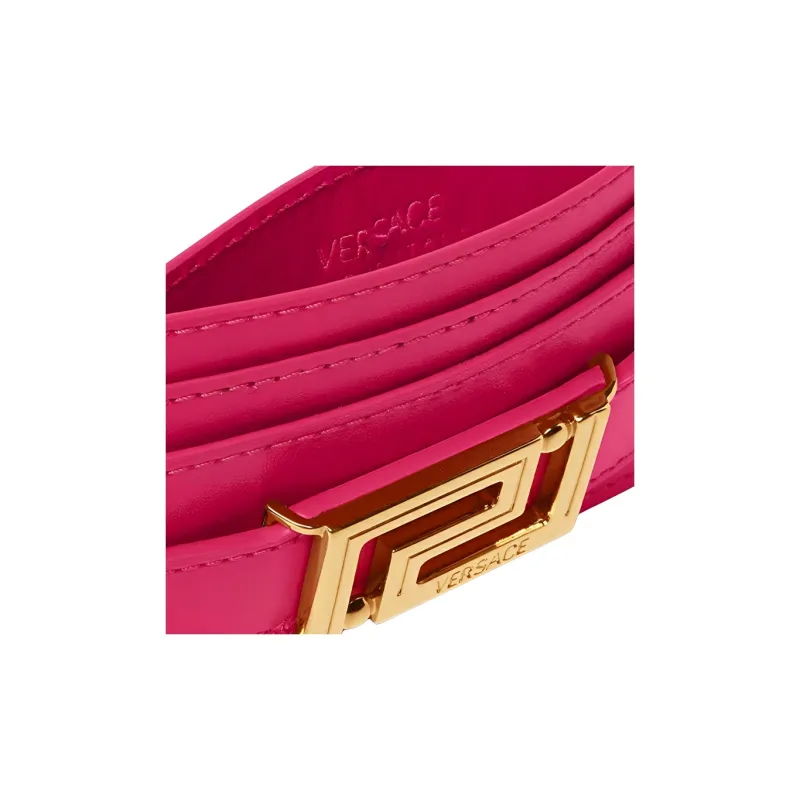FANSIZHE Greca Goddess Cow Leather Wallet Card Holder Card Holder Women's Pink-2