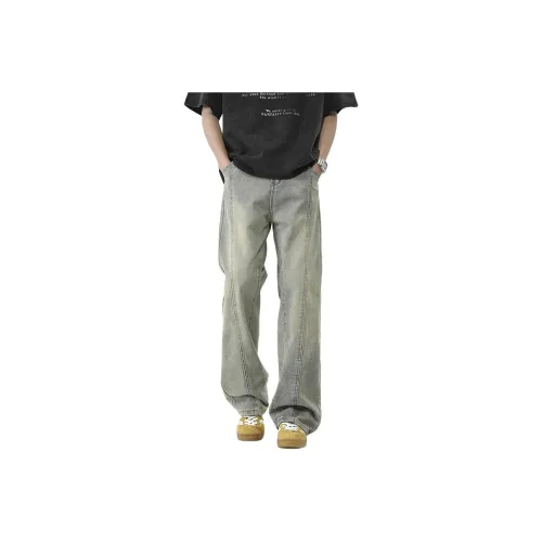 HCHUICHENG Jeans Unisex Washed Color