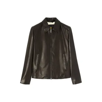 Loro Piana FW23 Leather Jacket Men's Black