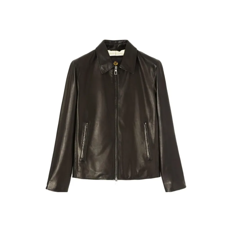 Loro Piana FW23 Leather Jacket Men's Black-0