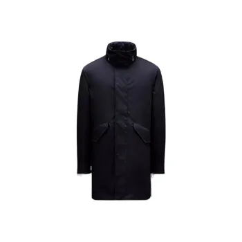 Moncler Trench Coats Men Navy Blue