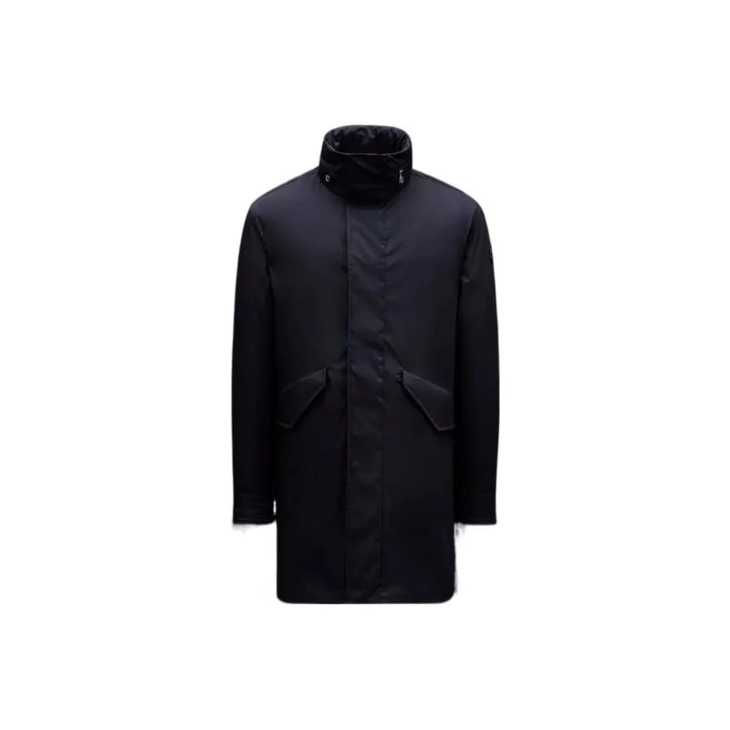 Moncler Trench Coats Men Navy Blue-0