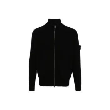 STONE ISLAND Compass Patch Zipped Cardigan