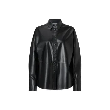 BOGNER FW22 Leather Jacket Unisex Black W026