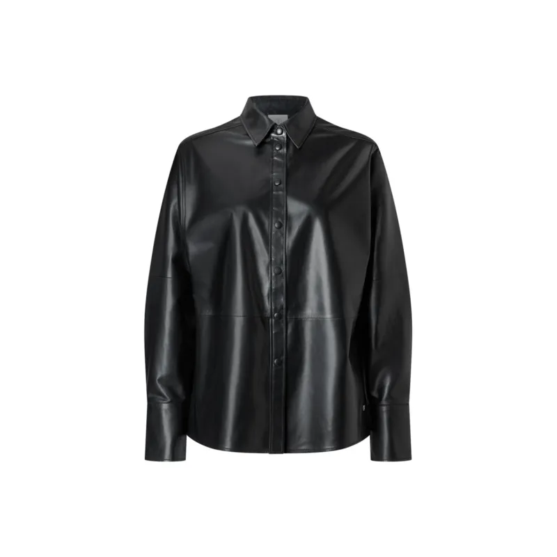 BOGNER FW22 Leather Jacket Unisex Black W026-0