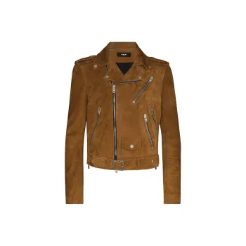 AMIRI Zip Pockets Leather Biker Jacket