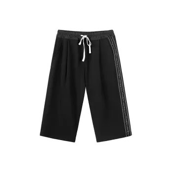RICKYOUNG Straight Casual Pants Unisex Black