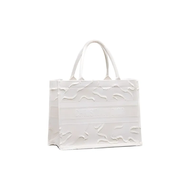 DIOR BookTote Canvas Canvas Bag Tote Bag Shopping Bag Handbag Small Size Women's White-1