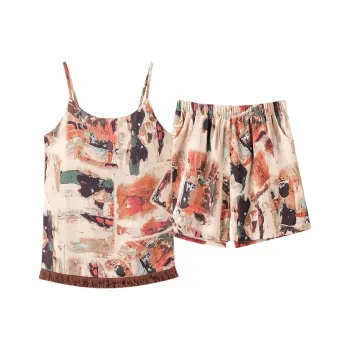 XISHE Pajama Set Women's Vintage Khaki