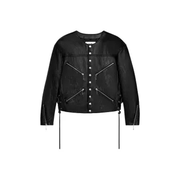 CELINE SS24 Leather Jacket Men's Black