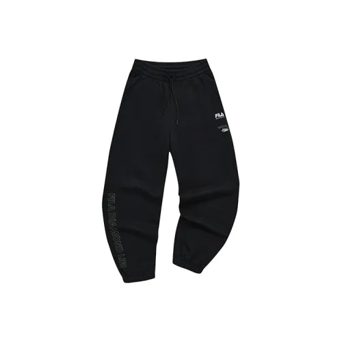 FILA FUSION BASEBALL Series Knitted Sweatpants Men's Pitch Black