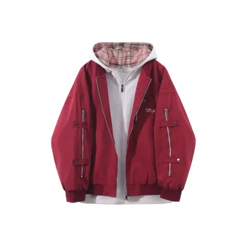 TITH Jackets Coats Unisex Burgundy