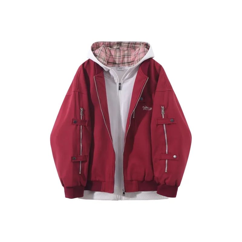 TITH Jackets Coats Unisex Burgundy-0