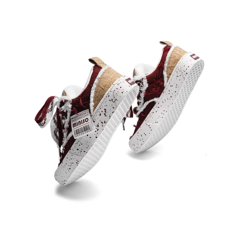 MINISO Skateboard Shoes Unisex Burgundy-6