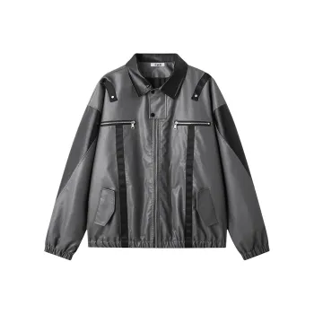 Ice flying Leather Jackets Unisex Gray