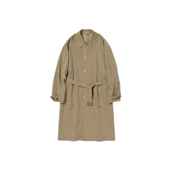 Auralee Finx Polyester Weather Chambray Soutien Colloar Coat