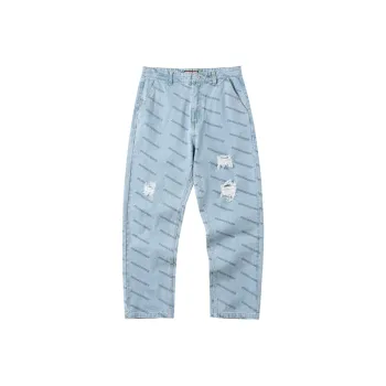 ENSHADOWER Straight Jeans Unisex Light Blue