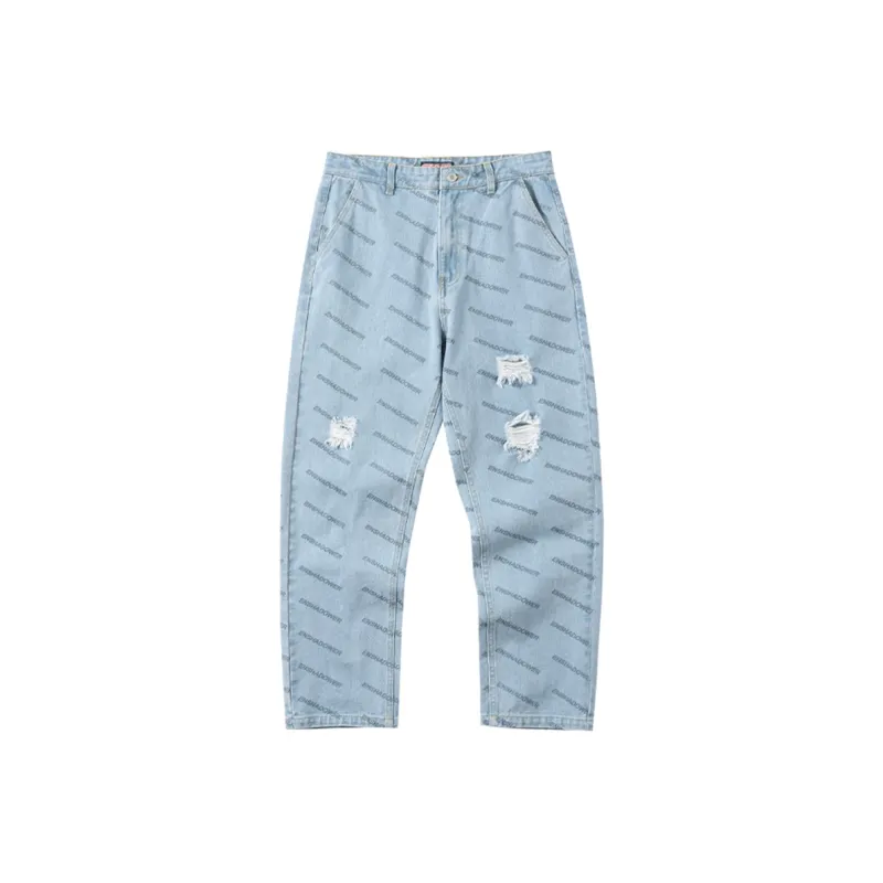 ENSHADOWER Straight Jeans Unisex Light Blue-0