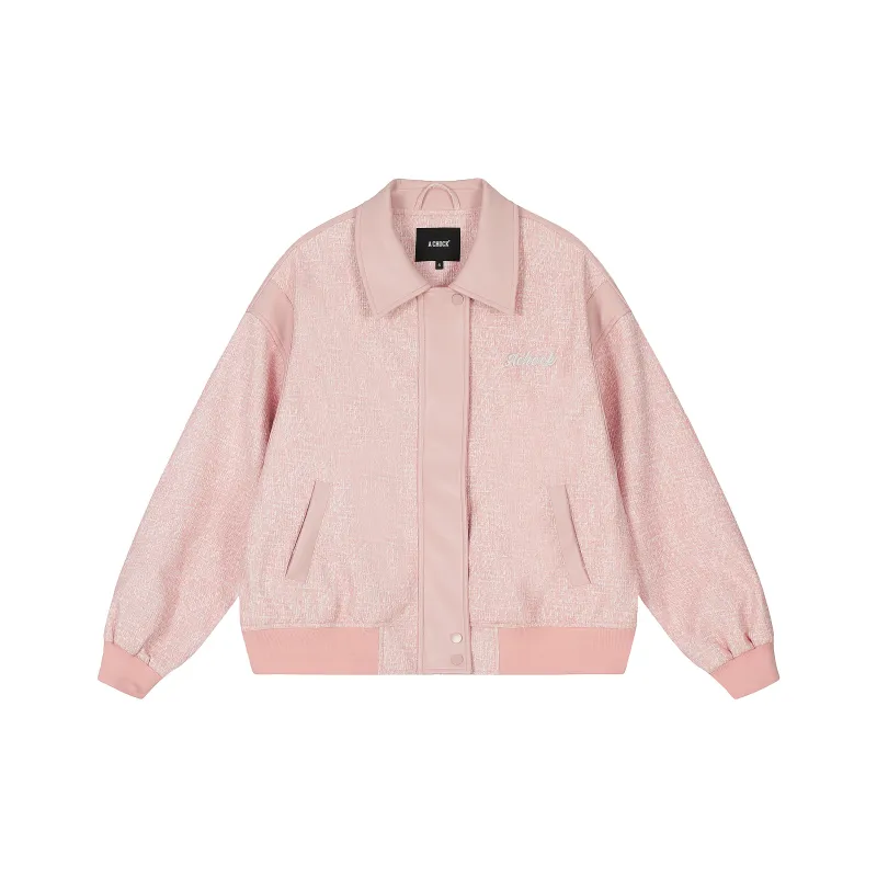A Chock Leather Jacket Unisex Light Pink-0
