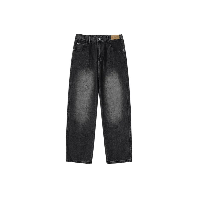 THREE-BODY Jeans Unisex Distressed Gray-0
