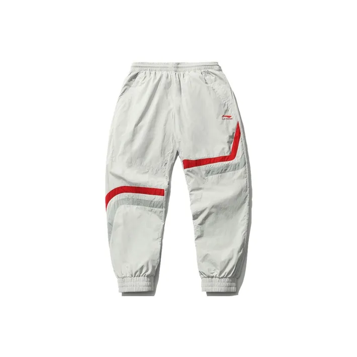 LiNing Sports Fashion Collection Knitted Sweatpants Men White-0