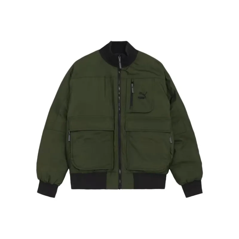 PUMA Oversized Bomber Down Jacket Men's Green-0