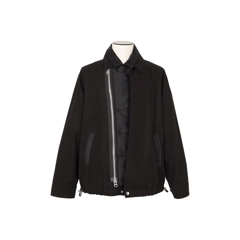 Sacai Long Sleeved Buttoned Layered Jacket-0