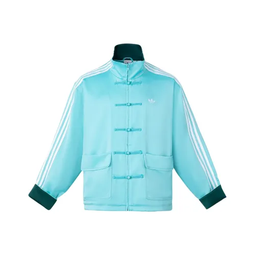 adidas originals SS24 Chinese Style Button Stripe Jacket Mint Green